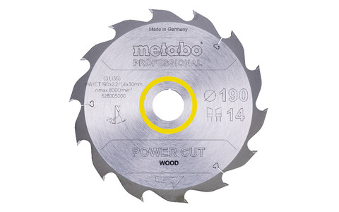 Sägeblatt "power cut wood - professional", 190x30, Z14 WZ 25° (628005000) Produktbild img2 L