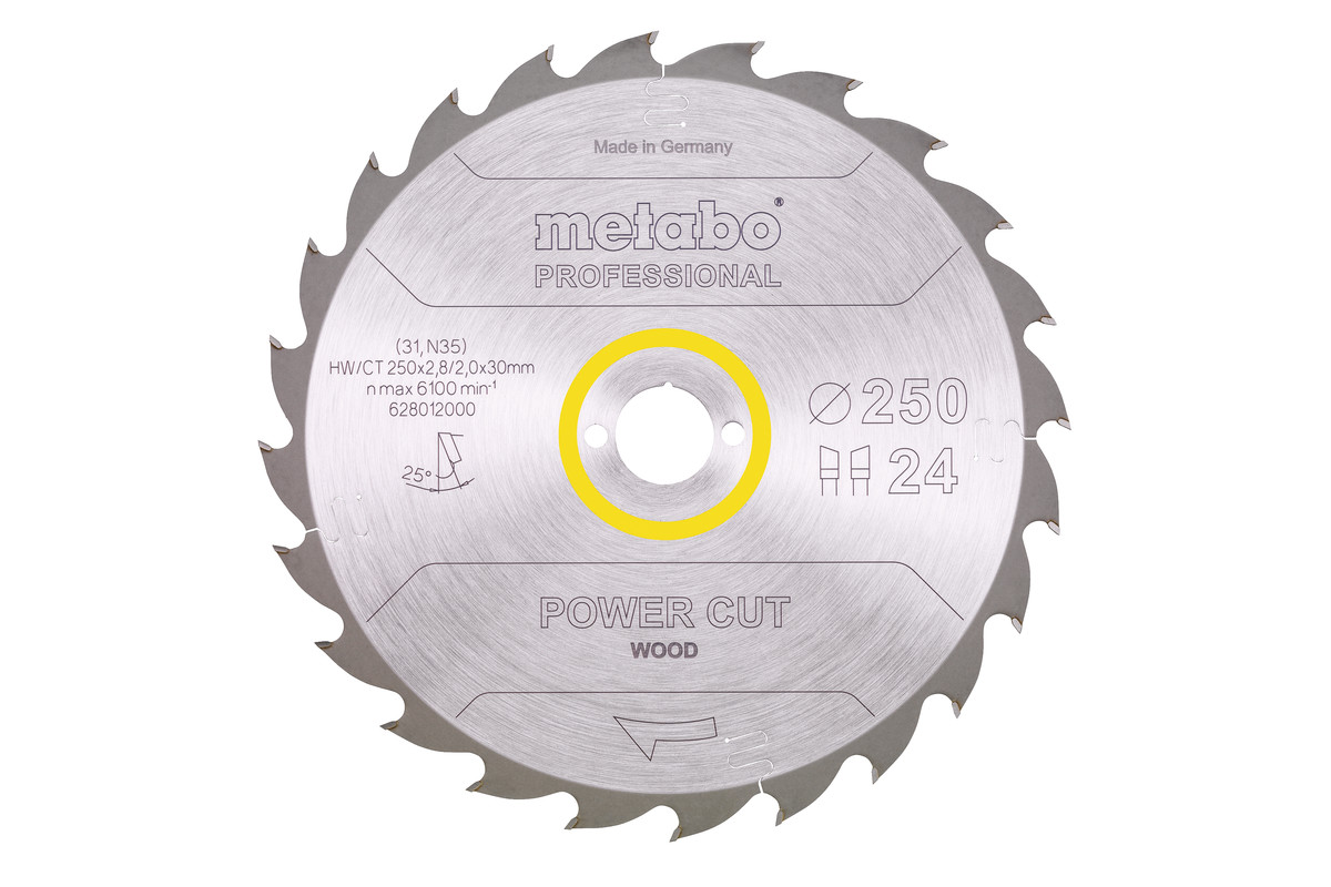 Sägeblatt "power cut wood - professional", 250x30, Z24 WZ 25° (628012000) Produktbild img1 L