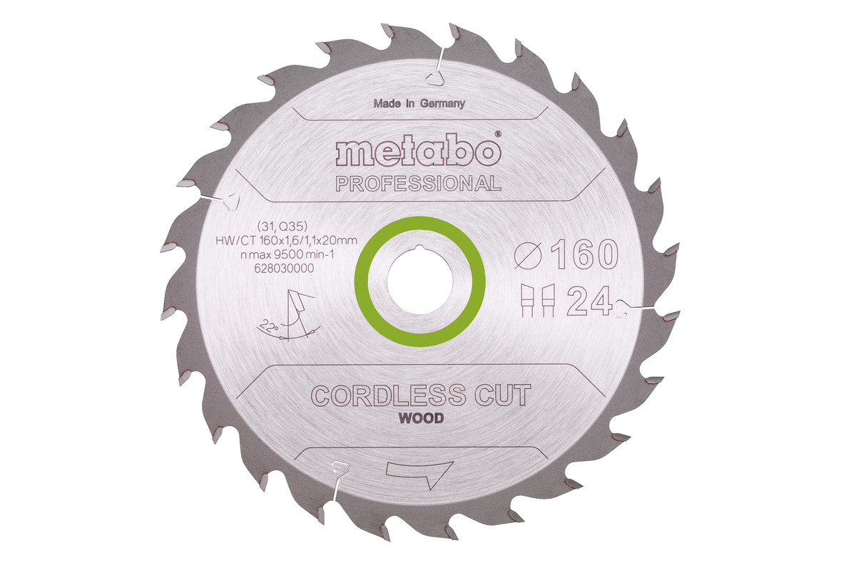Sägeblatt "cordless cut wood - professional", 160x20 (16), Z24 WZ 22°  (628030000) Produktbild img1 L