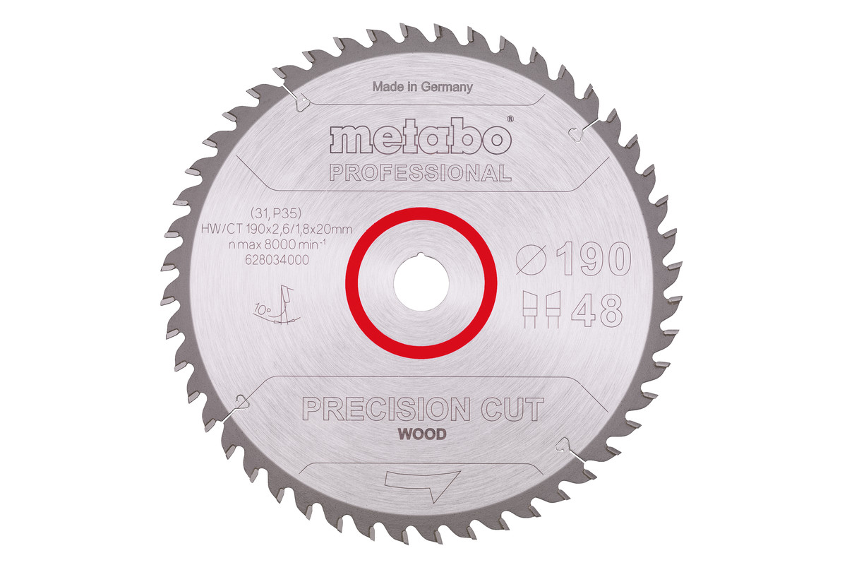 Sägeblatt "precision cut wood - professional", 190x20, Z48 WZ 10°  (628034000) Produktbild img1 L