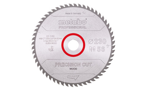 Sägeblatt "precision cut wood - professional", 230x30, Z56 WZ 15°  (628044000) Produktbild img2 L