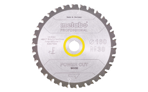Sägeblatt "power cut wood - professional", 160x20, Z30 WZ 5° (628071000) Produktbild img2 L