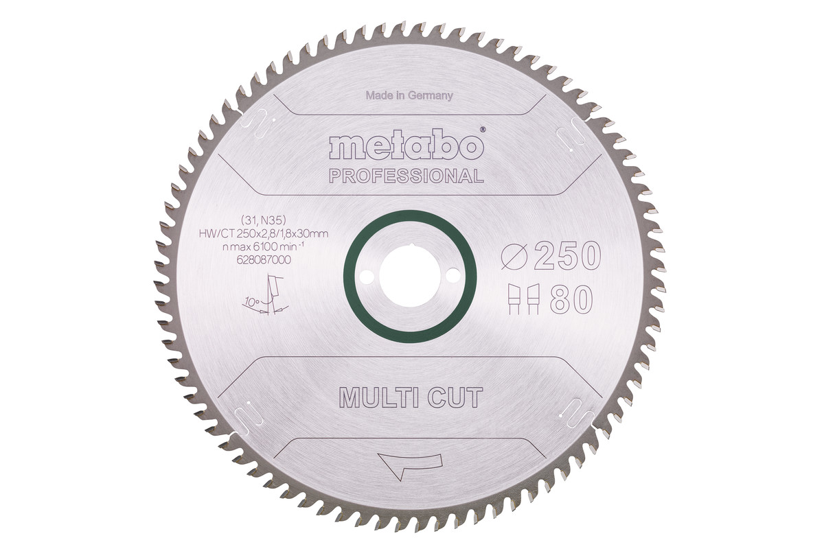 Sägeblatt "multi cut - professional", 250x30, Z80 WZ, 10° (628087000) Produktbild img1 L