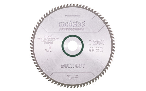 Sägeblatt "multi cut - professional", 250x30, Z80 WZ, 10° (628087000) Produktbild img2 L