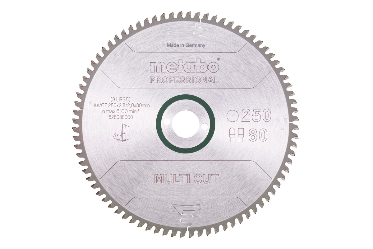 Sägeblatt "multi cut - professional", 250x30, Z80 FZ/TZ, 5° neg. (628088000) Produktbild img1 L