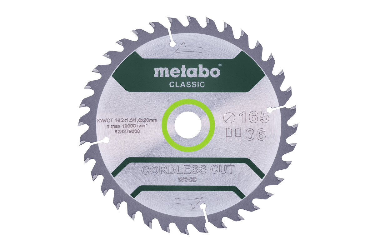 Sägeblatt "cordless cut wood - classic", 165x20 Z36 WZ 15°  (628279000) Produktbild img1 L