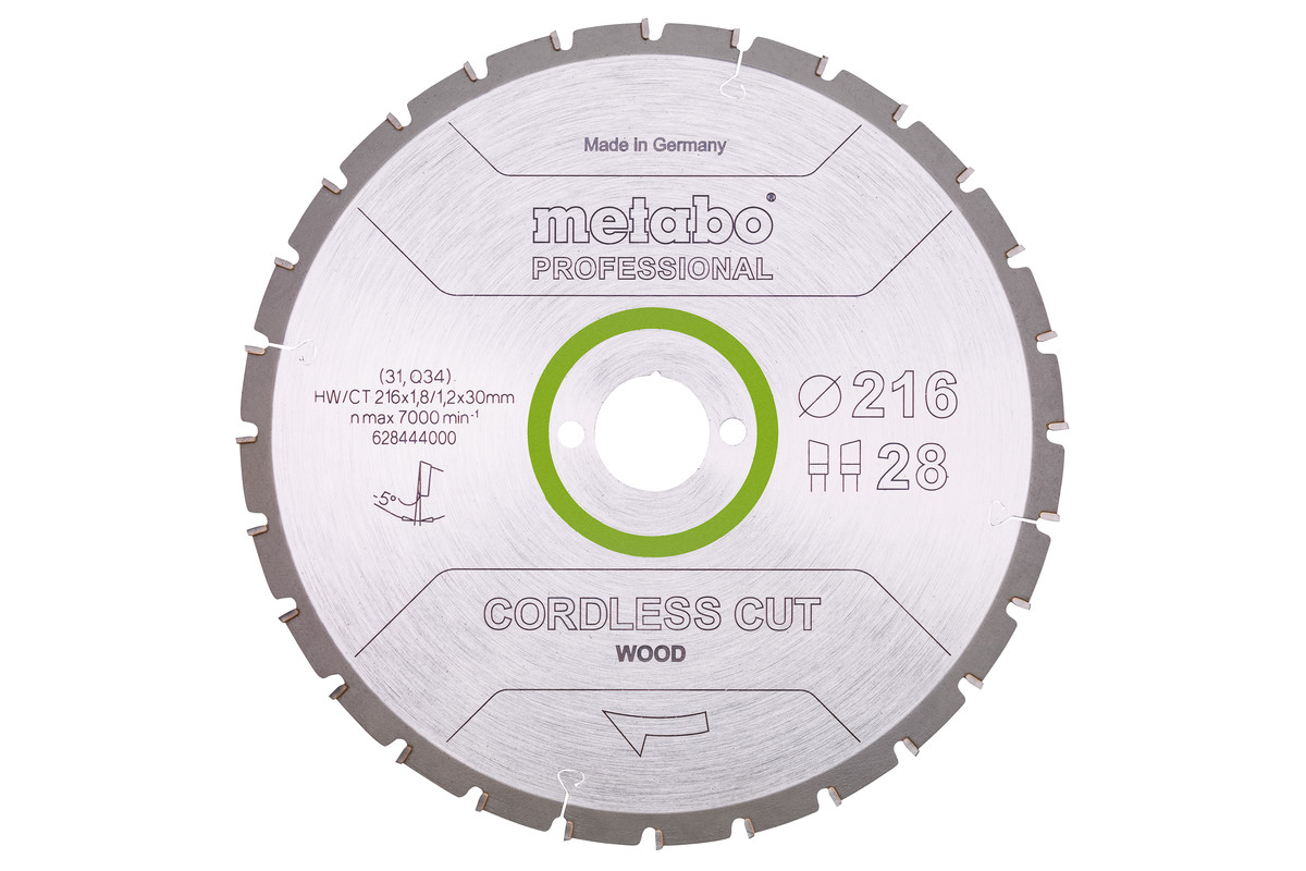 Sägeblatt "cordless cut wood - professional", 216x30 Z28 WZ 5°neg (628444000) Produktbild img1 L