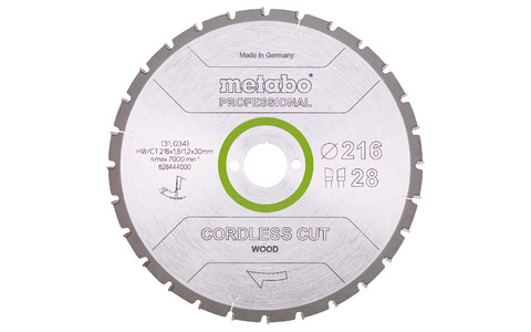 Sägeblatt "cordless cut wood - professional", 216x30 Z28 WZ 5°neg (628444000) Produktbild img2 L