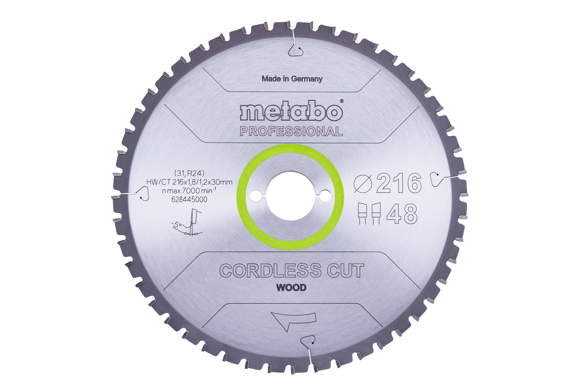 Sägeblatt "cordless cut wood - professional", 216x30 Z48 WZ 5°neg (628445000) Produktbild img1 L
