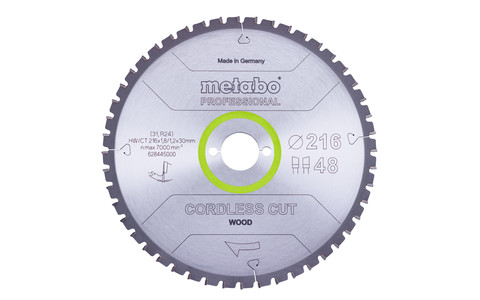 Sägeblatt "cordless cut wood - professional", 216x30 Z48 WZ 5°neg (628445000) Produktbild img2 L