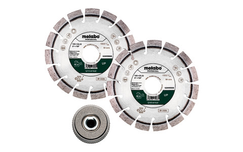 Set: 2xDiamanttrennscheibe 125x22,23mm, "UP" + 1xQuickspannmutter M 14 (628582000) Produktbild img3 L