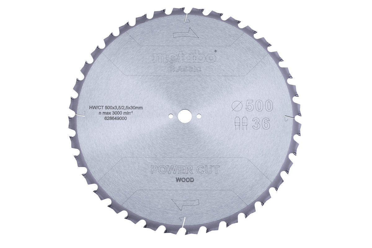 Sägeblatt "power cut wood - classic", 500x30 Z36 TZ 15° (628649000) Produktbild img1 L