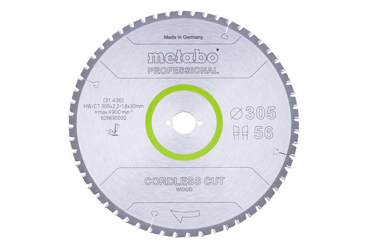 Sägeblatt "cordless cut wood - professional", 305x30 Z56 WZ 5°neg (628695000) Produktbild img1 L