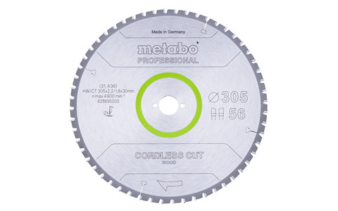Sägeblatt "cordless cut wood - professional", 305x30 Z56 WZ 5°neg (628695000) Produktbild img2 L
