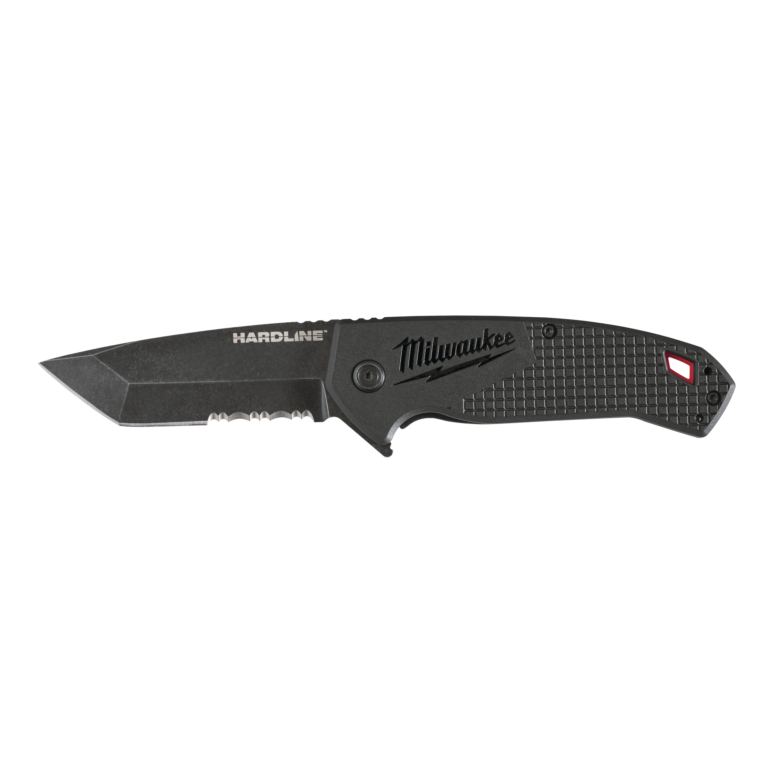 HARDLINE Premium-Klappmesser, 75 mm Klingenlänge mit partiellem Wellenschliff Milwaukee  Produktbild img1 L