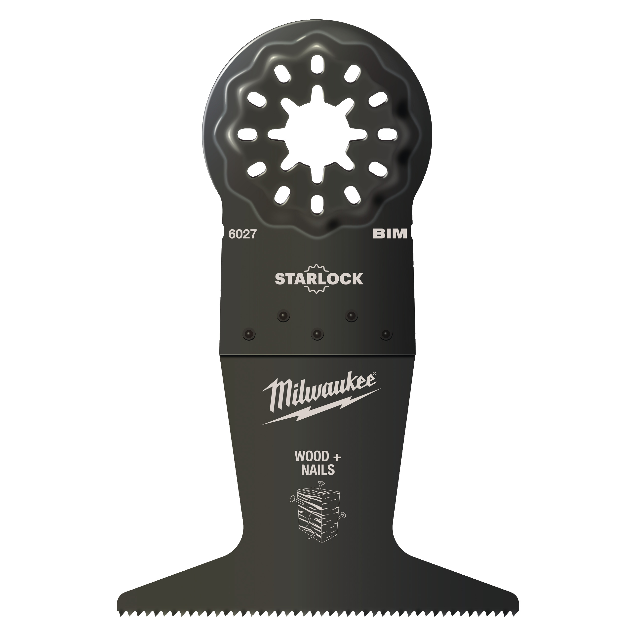 Multitool Starlock Bi-Metall Tauchsägeblatt für Schnitte in Holz mit Nägeln, 65 x 42 mm Milwaukee  Produktbild img1 L