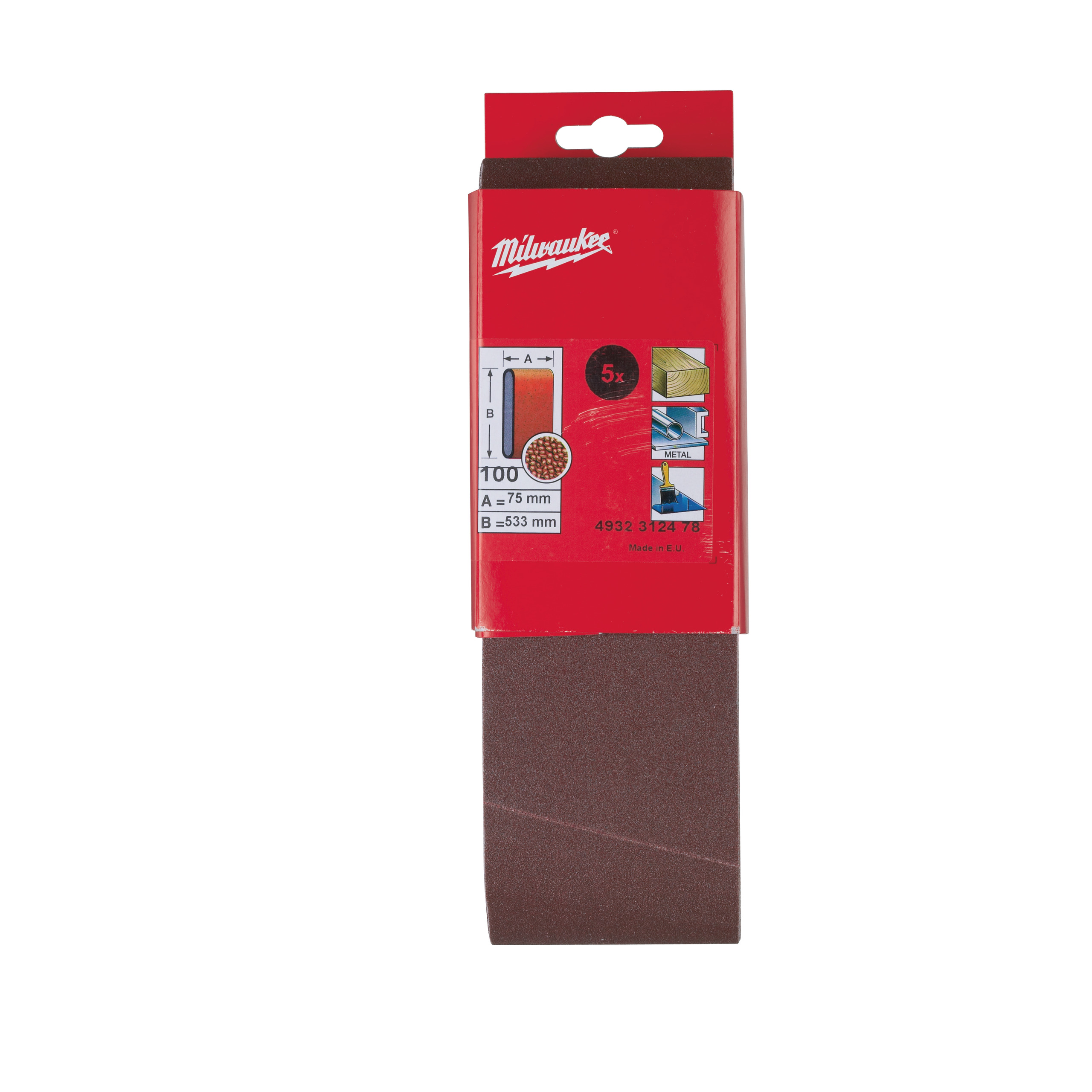 Schleifband für Bandschleifer 75 x 533 mm, K100 Milwaukee  Produktbild img2 L
