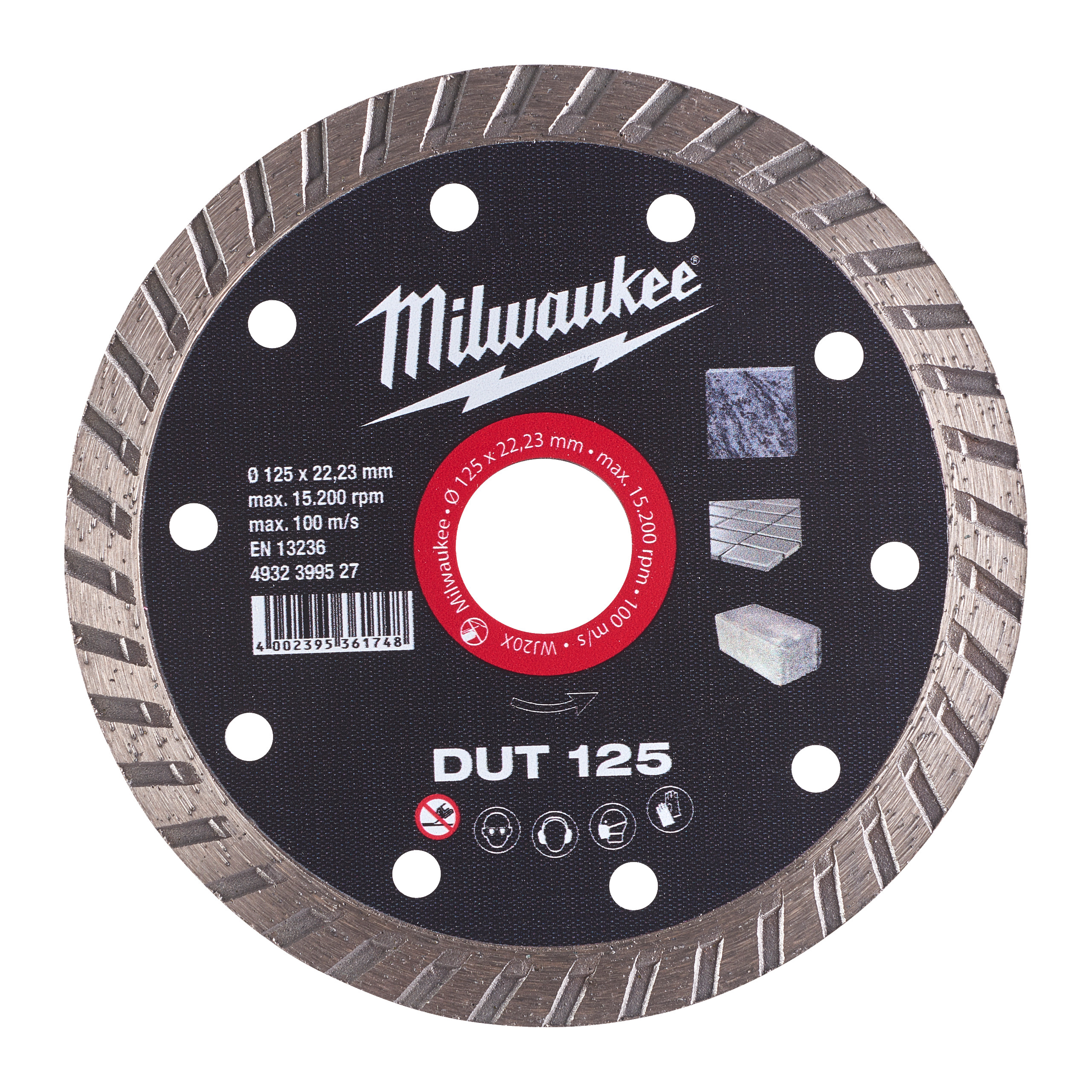 Diamanttrennscheibe DUT 125 mm, Universal geschlossen Milwaukee  Produktbild img1 L