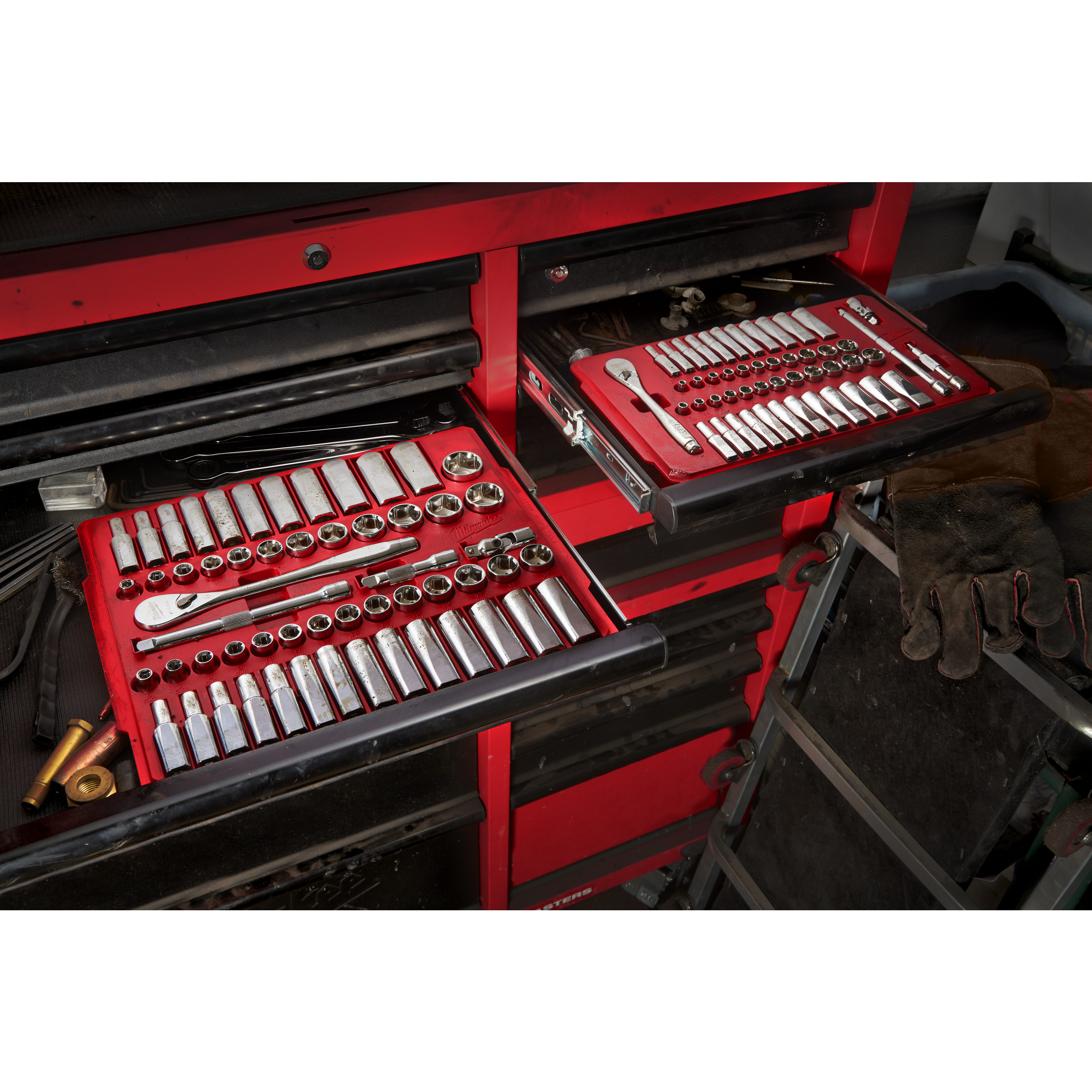 Ratschen- und Steckschlüsseleinsatz Set 1/4" imperial & metrisch, 50-teilig Milwaukee Produktbild img4 L