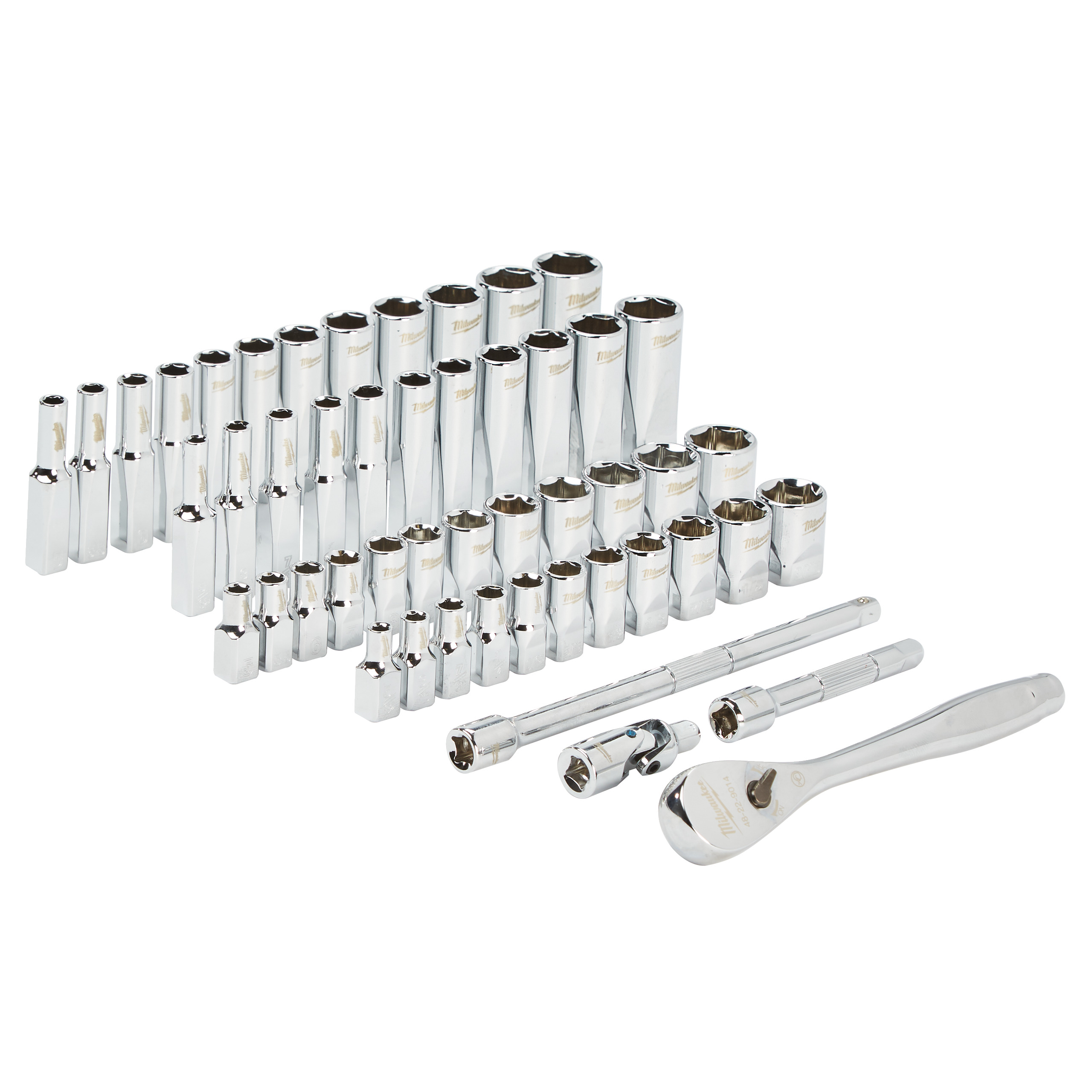 Ratschen- und Steckschlüsseleinsatz Set 1/4" imperial & metrisch, 50-teilig Milwaukee Produktbild img8 L