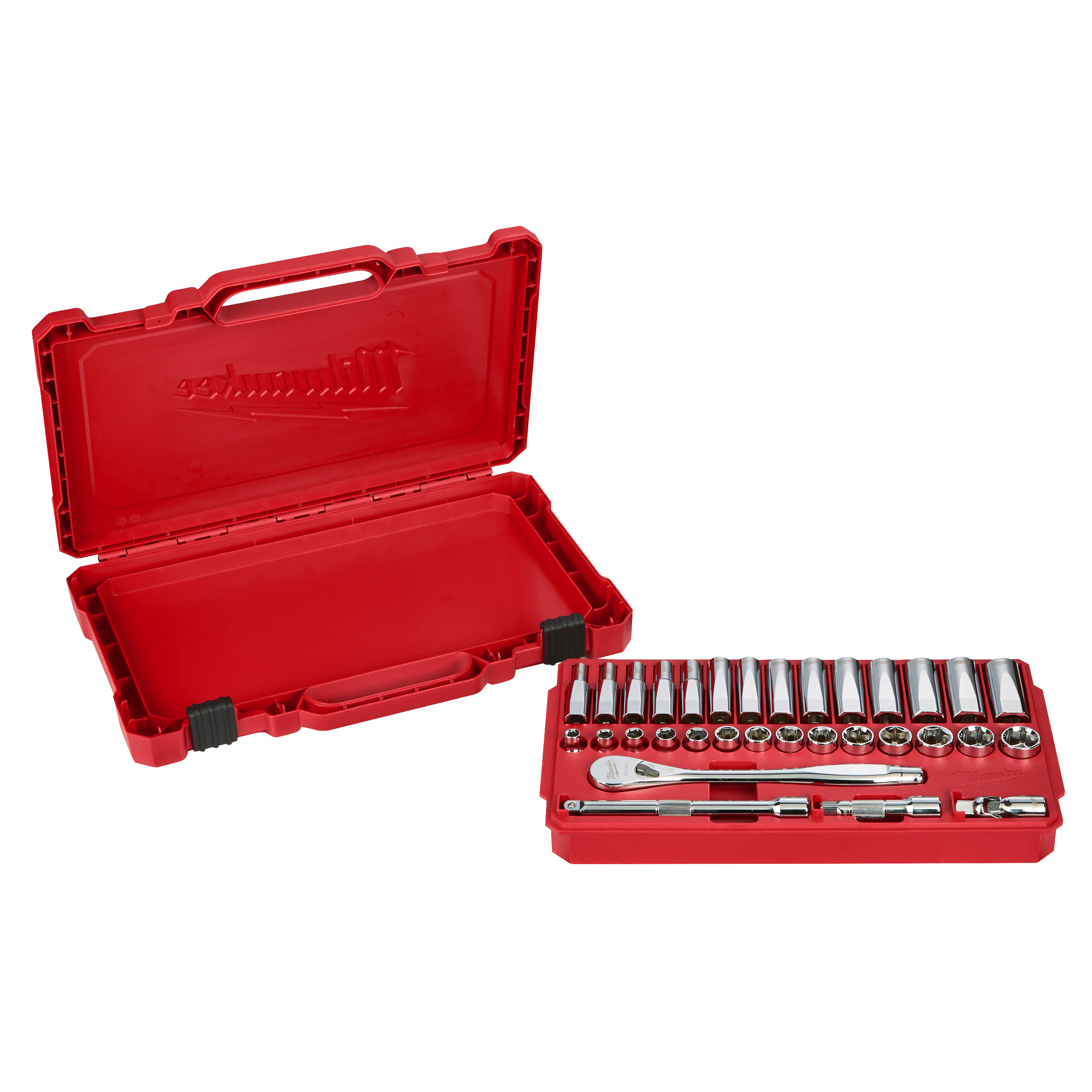 Ratschen- und Steckschlüsseleinsatz Set 1/4" metrisch, 28-teilig Milwaukee Produktbild img3 L