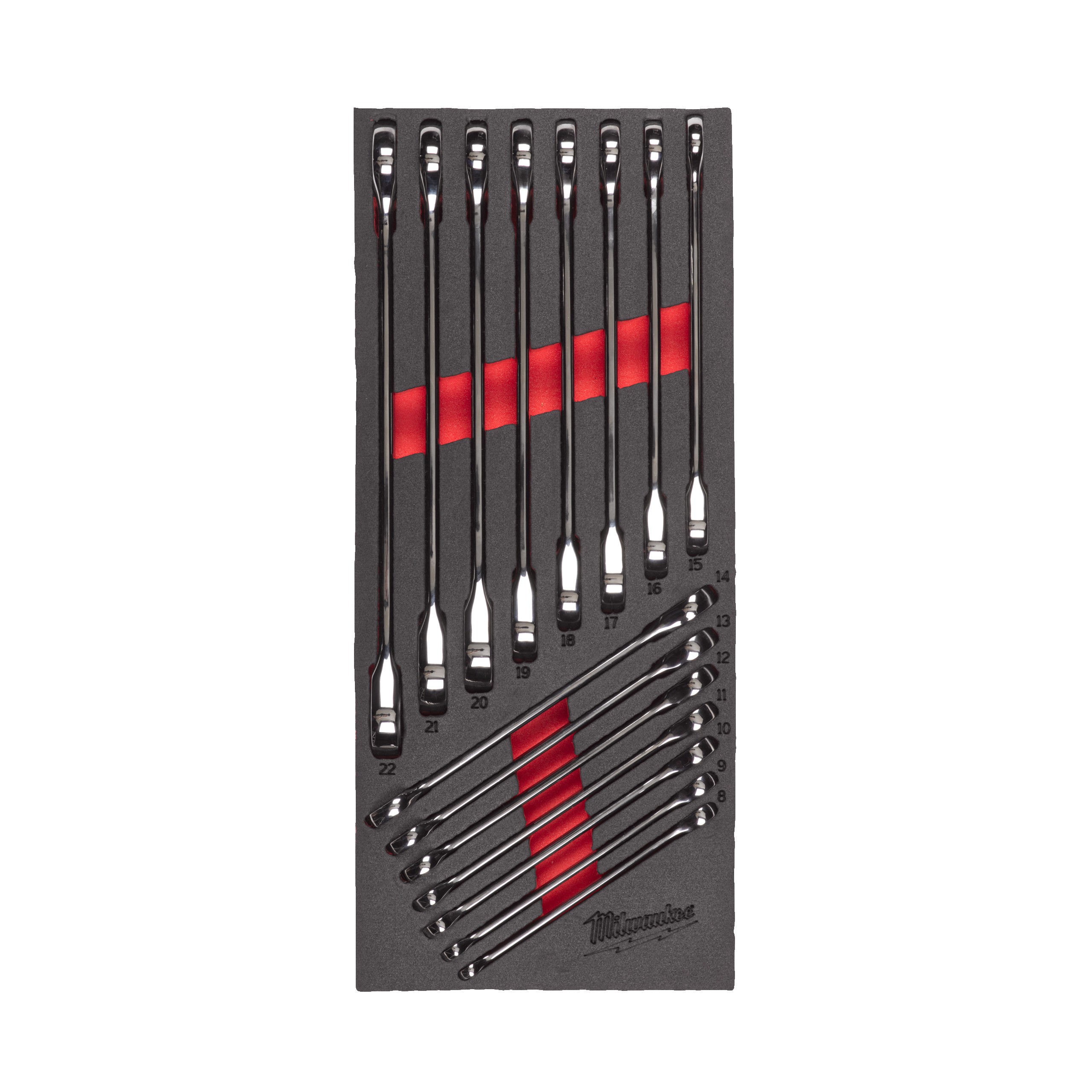 MAX BITE Ratschen-Ringmaulschlüssel Einlage, 15-teilige Einlage für Werkstattwagen 78 cm Milwaukee Produktbild img1 L