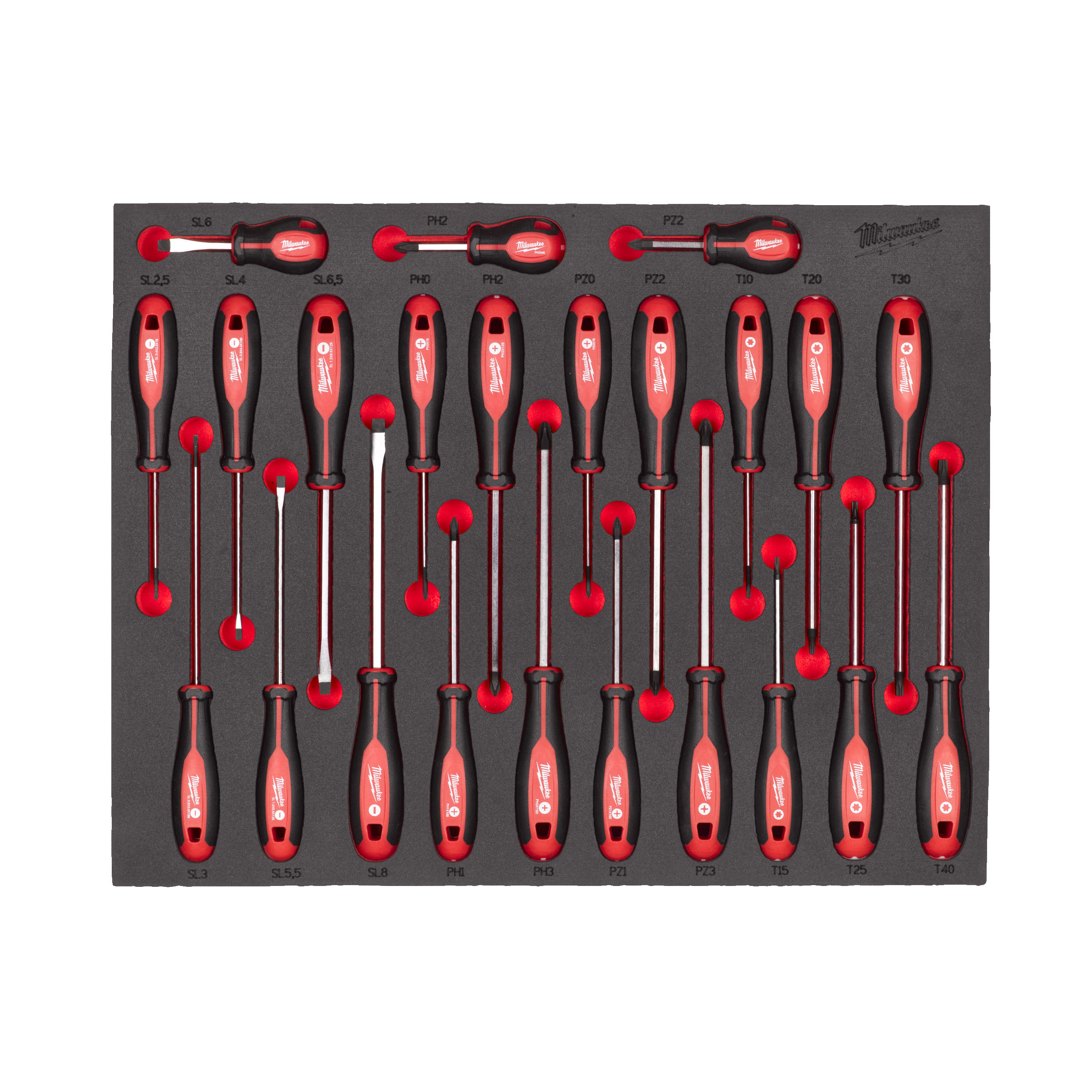 Tri-Lobe Schraubendreher Einlage, 23-teilige Einlage für Werkstattwagen 78 cm Milwaukee  Produktbild img1 L