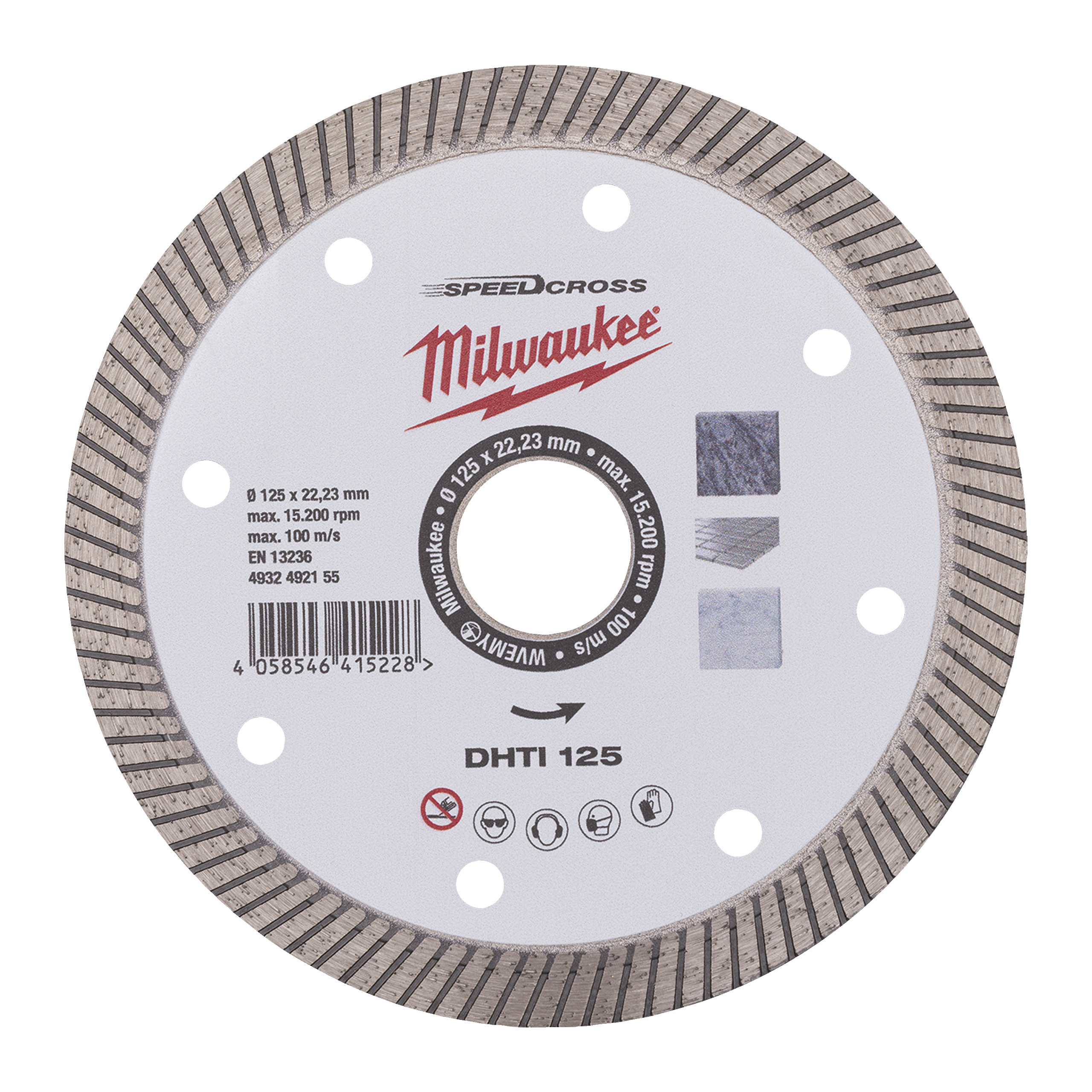 Speedcross Diamanttrennscheibe DHTi 125 mm, Keramik u. Naturstein, geschlossen Milwaukee Produktbild img1 L
