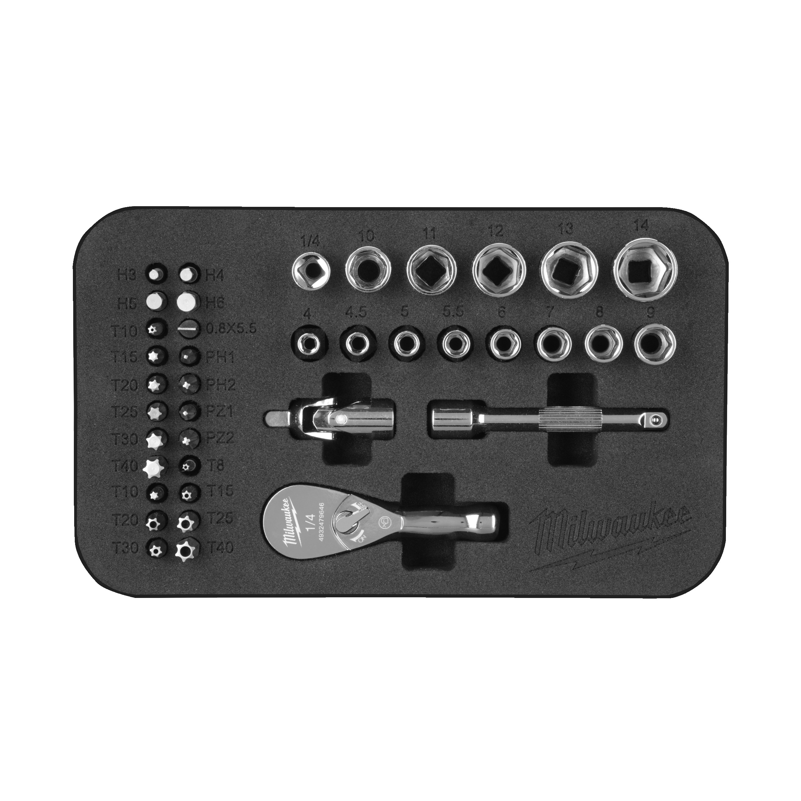 1/4" Kompakt-Ratschen Set, 39-teilig Milwaukee  Produktbild img4 L