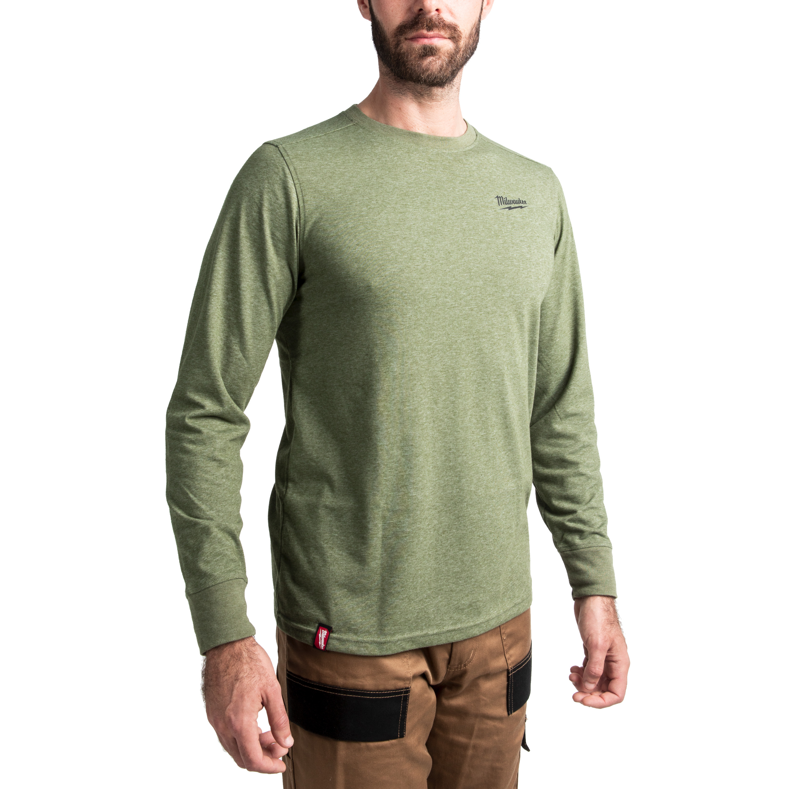 HTLSGN-XL, Hybrid-Langarm-Shirt grün  Milwaukee  Produktbild img2 L