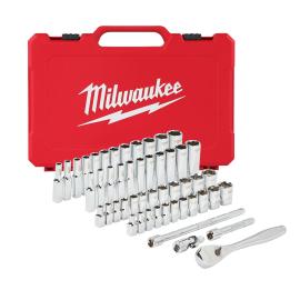 Ratschen- und Steckschlüsseleinsatz Set 1/4" imperial & metrisch, 50-teilig Milwaukee  Produktbild