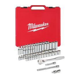 Ratschen- und Steckschlüsseleinsatz Set 3/8" imperial & metrisch, 56-teilig Milwaukee  Produktbild