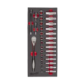 3/8" Ratschen- & Steckschlüsseleinsätze Einlage, 32-teilige Einlage für Werkstattwagen 78 cm Milwaukee  Produktbild