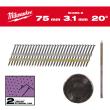 Rundkopf-Nägel für M18FFN21, 7,4 x 3,1 x 75 mm, Ringschaft verzinkt, 20° Milwaukee  Produktbild