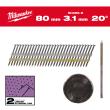 Rundkopf-Nägel für M18FFN21, 7,4 x 3,1 x 80 mm, Ringschaft verzinkt, 20° Milwaukee  Produktbild