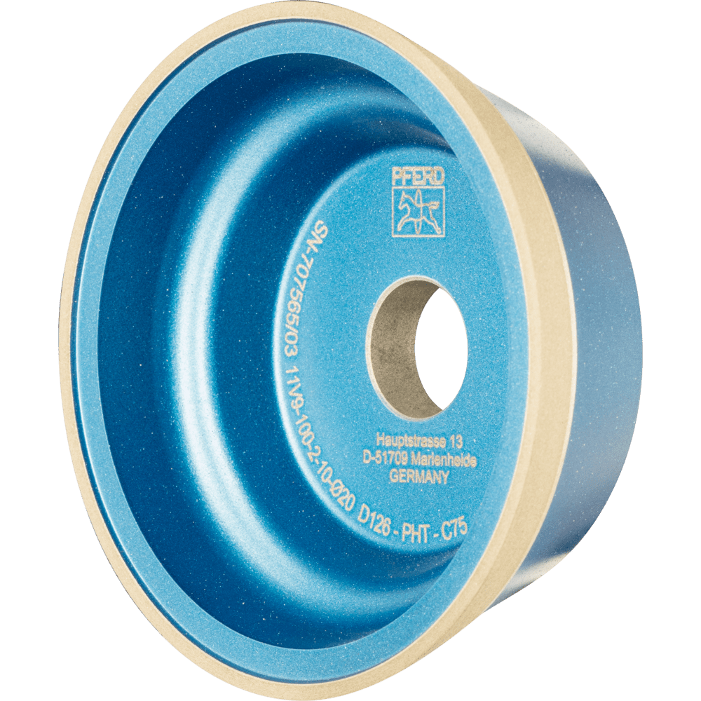 PFERD Dia.- und CBN-Werkzeuge Kunstharz 11V9 100-2-10-20 D 126 PHT C75 Produktbild img1 L