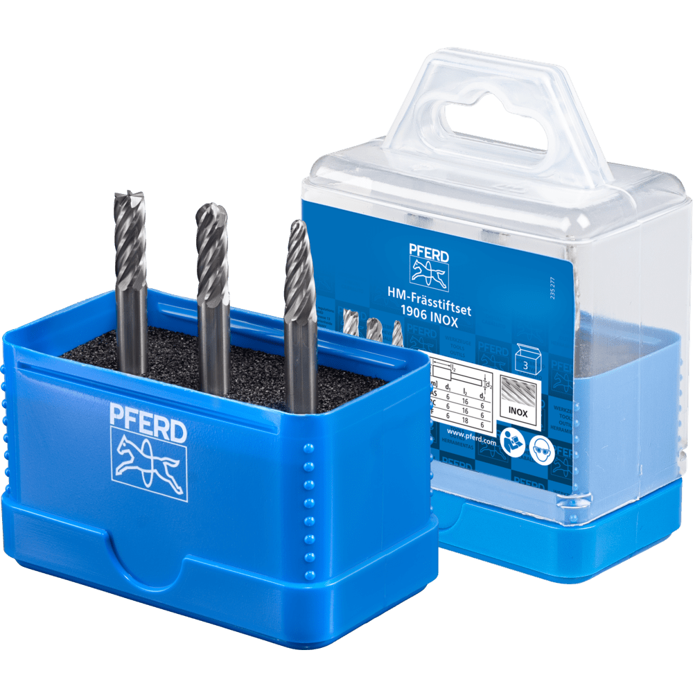 PFERD Hartmetallfrässtifte 1906 INOX 3TLG Produktbild img1 L