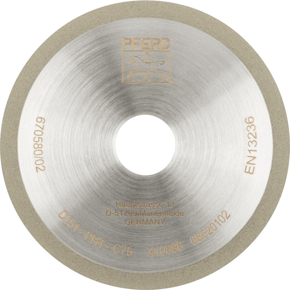 PFERD Dia.- und CBN-Werkzeuge Kunstharz 1A1R 100-1-5-20 D 151 PHT C75 Produktbild img1 L