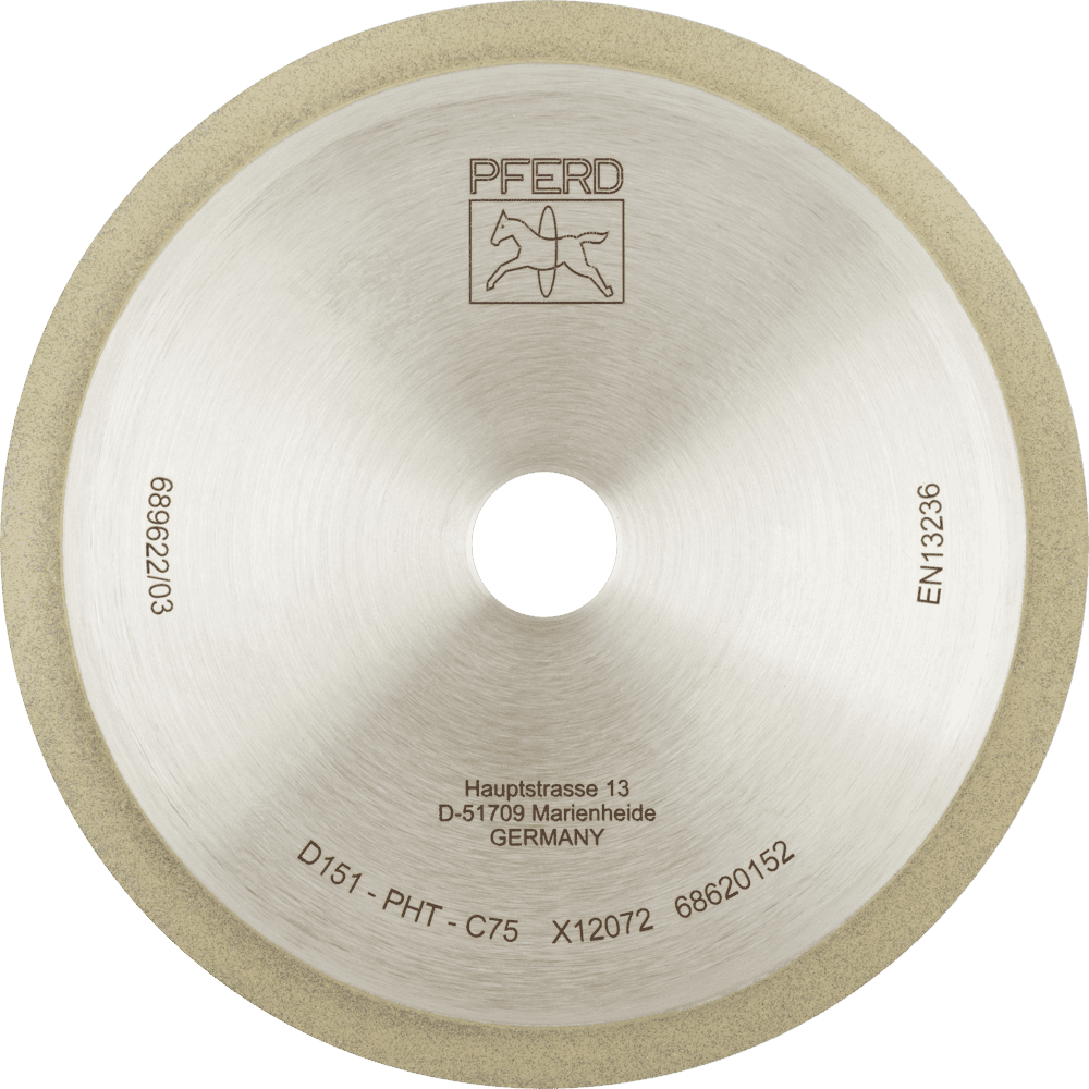 PFERD Dia.- und CBN-Werkzeuge Kunstharz 1A1R 150-1-7-20 D 151 PHT C75 Produktbild img1 L