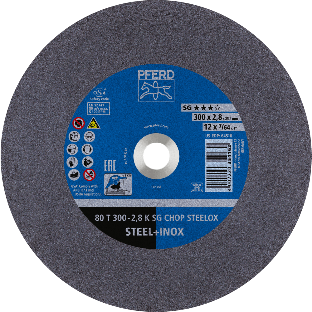 PFERD CHOPSAW stat. Trennscheiben 80 T 300-2,8 K SG CHOP STEELOX/25,4 Produktbild img1 L