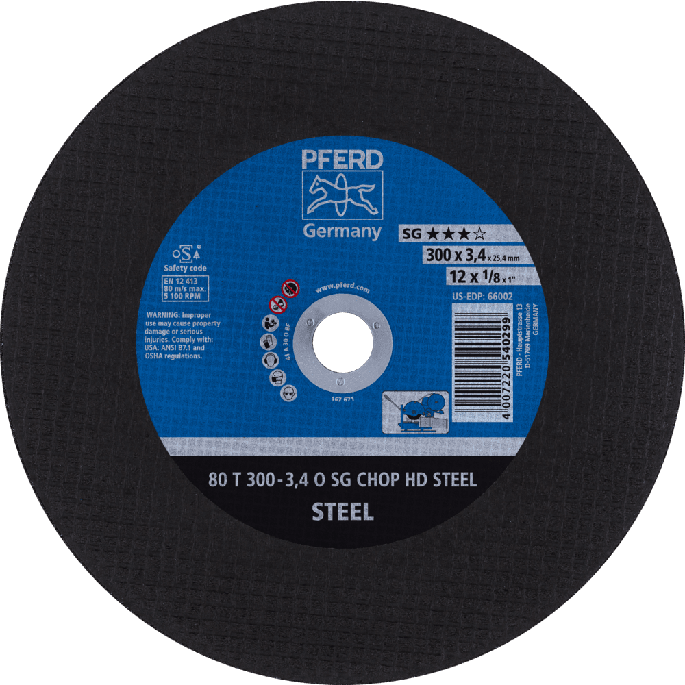 PFERD CHOPSAW stat. Trennscheiben 80 T 300-3,4 O SG CHOP HD STEEL/25,4 Produktbild img1 L