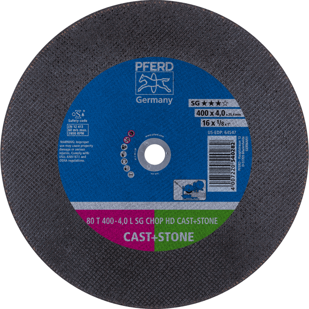 PFERD CHOPSAW stat. Trennscheiben 80 T 400-4,0 LSG CHOP HD CAST+STONE/25,4 Produktbild img1 L