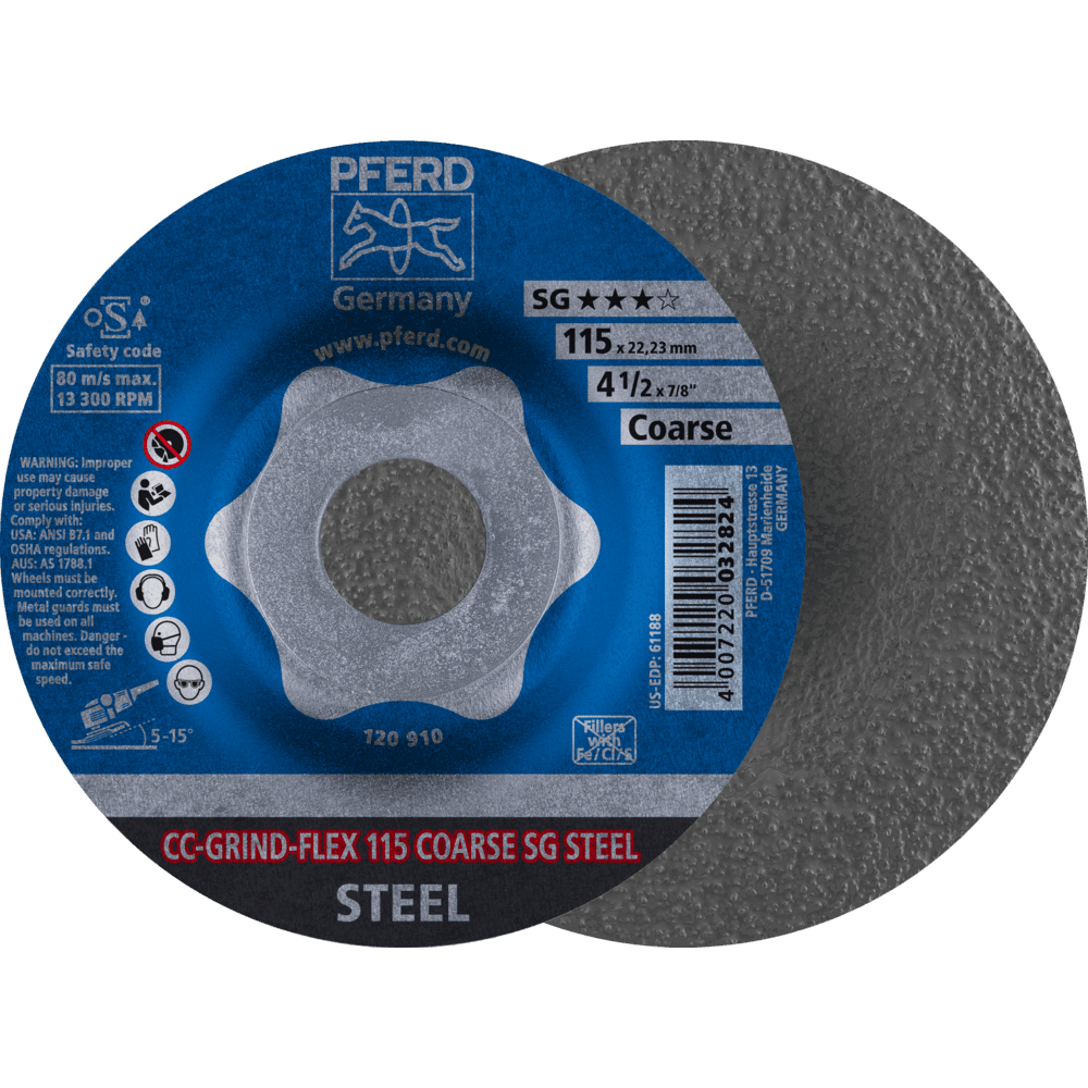 PFERD CC-GRIND (inkl. SOLID, FLEX, STRONG) CC-GRIND FLEX 115 SG STEEL COARSE Produktbild img1 L