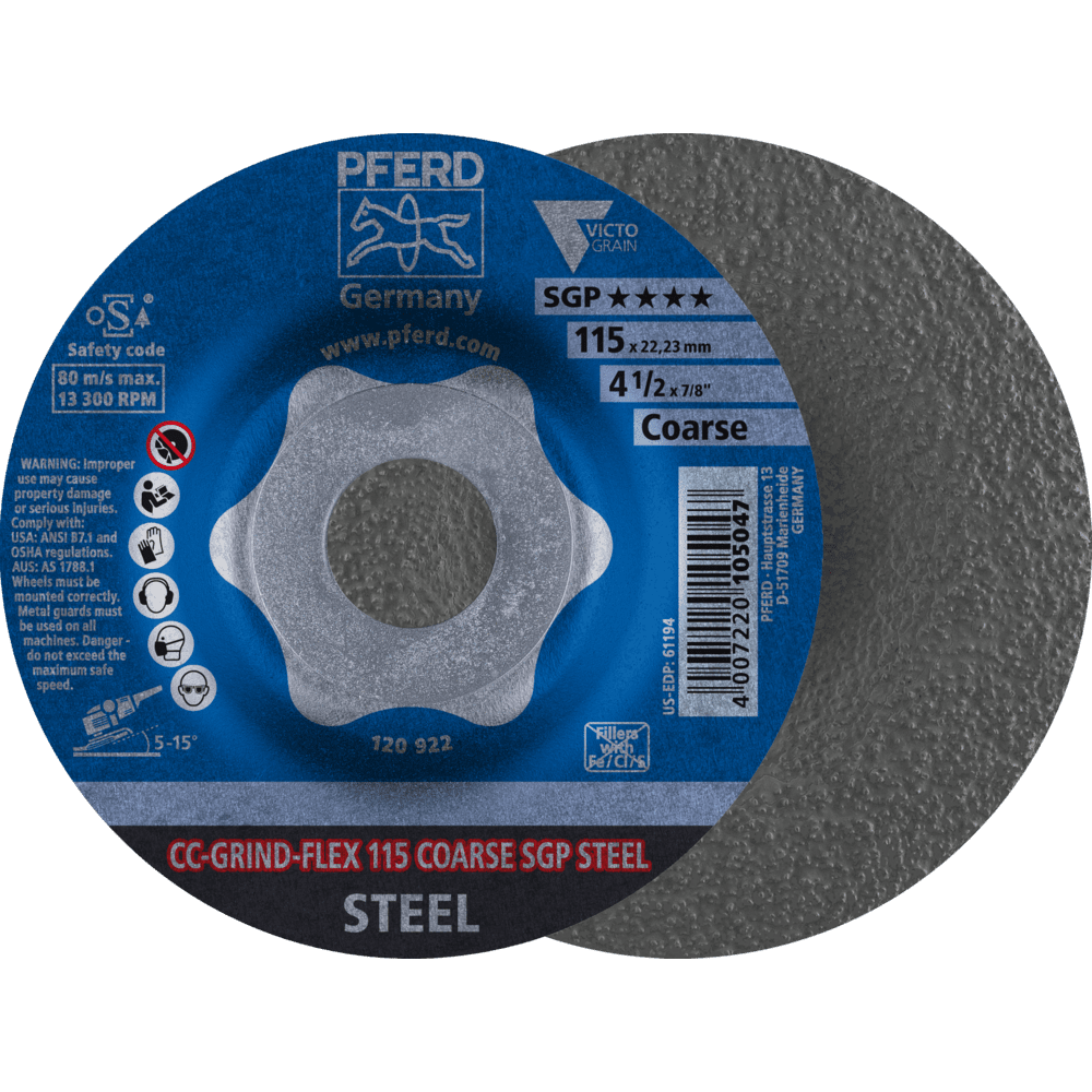 PFERD CC-GRIND (inkl. SOLID, FLEX, STRONG) CC-GRIND FLEX 115 COARSE SGP STEEL Produktbild img1 L