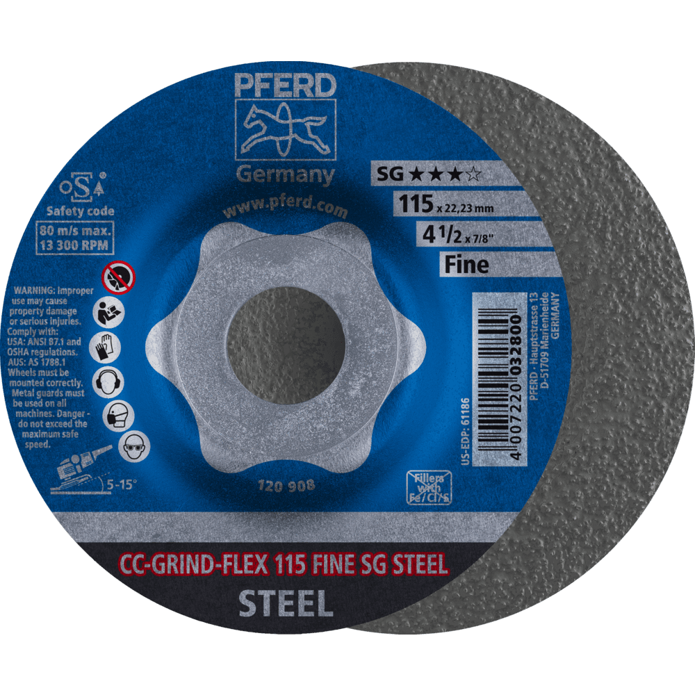 PFERD CC-GRIND (inkl. SOLID, FLEX, STRONG) CC-GRIND FLEX 115 SG STEEL FINE Produktbild img1 L