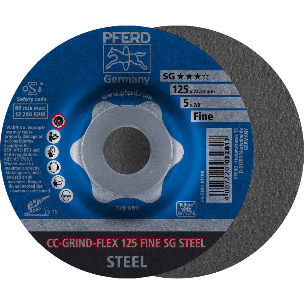 PFERD CC-GRIND (inkl. SOLID, FLEX, STRONG) CC-GRIND FLEX 125 SG STEEL FINE Produktbild img1 L
