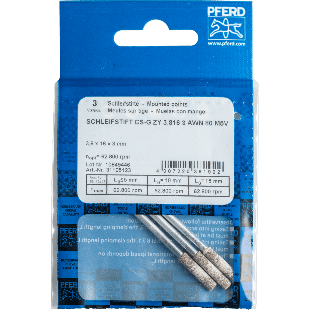 PFERD Schleifstifte CS-G ZY 3,816 3 AWN 80 M5V Produktbild img2 L