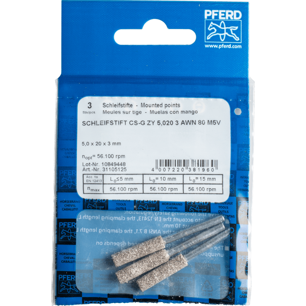 PFERD Schleifstifte CS-G ZY 5,020 3 AWN 80 M5V Produktbild img2 L