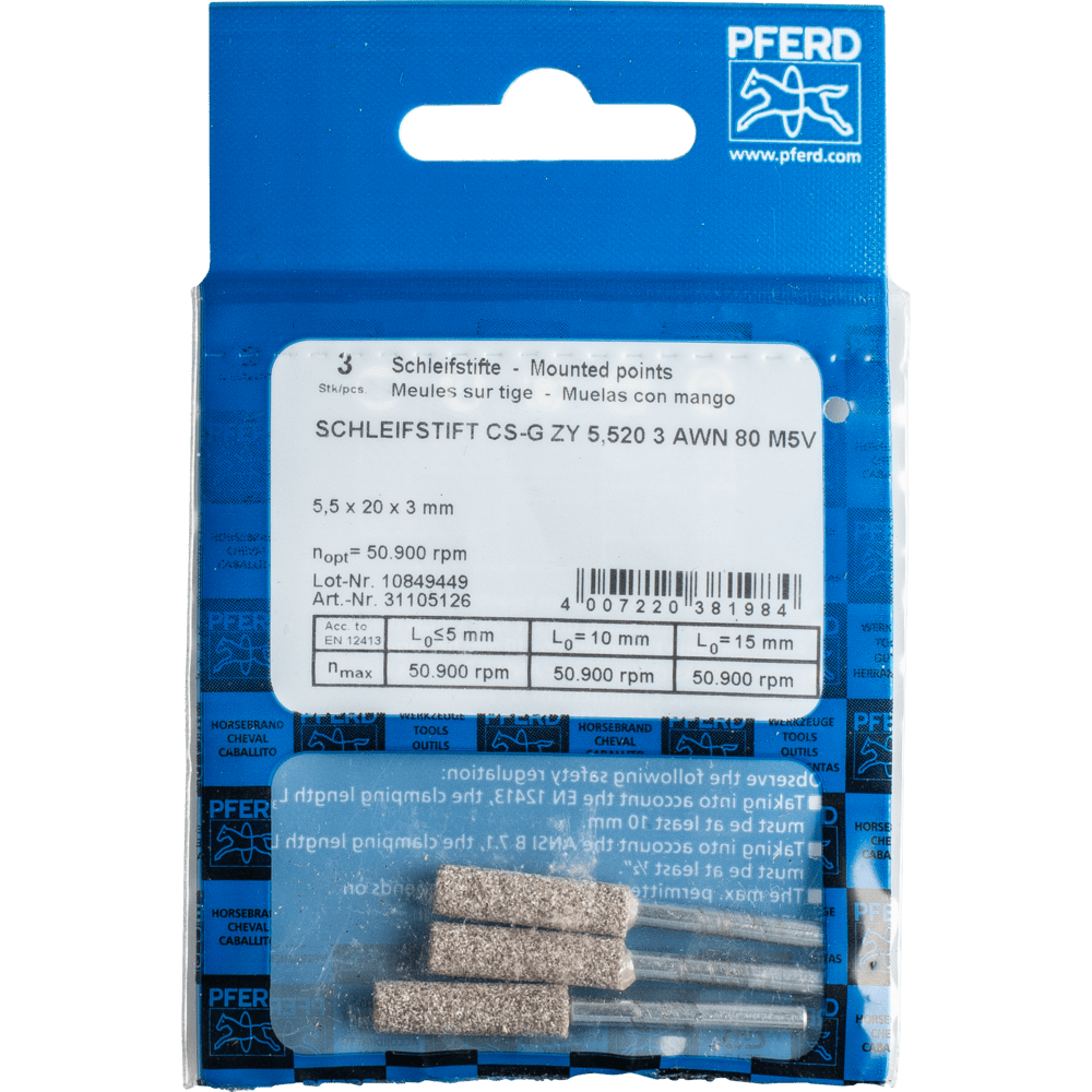 PFERD Schleifstifte CS-G ZY 5,520 3 AWN 80 M5V Produktbild img2 L