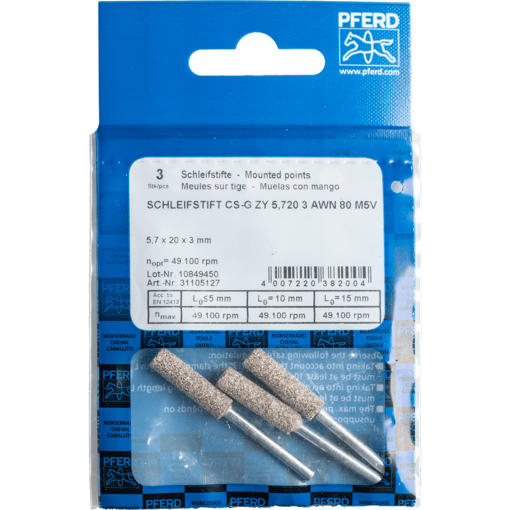 PFERD Schleifstifte CS-G ZY 5,720 3 AWN 80 M5V Produktbild img2 L